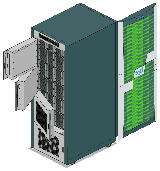 Optional Water-Chilled Doors on Rear of 42U Altix Rack