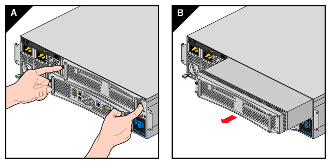 Extracting the PCIe Riser Blade From the Enclosure 