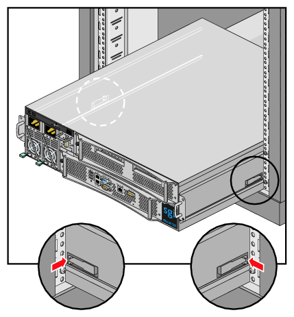 Altix UV 100 Sliding Rail Latch Locations