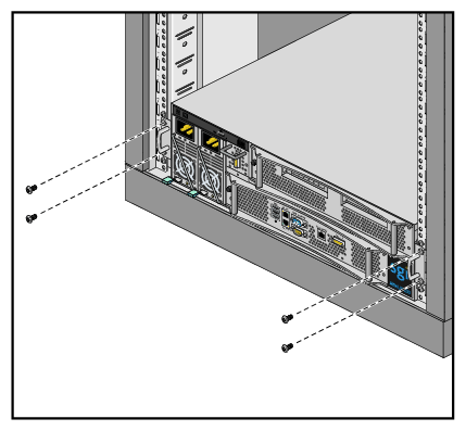 Secure the Altix UV 100 IRU to the Front of the Rack