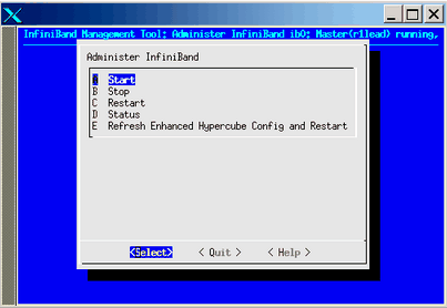 Administer InfiniBand
Tool Screen